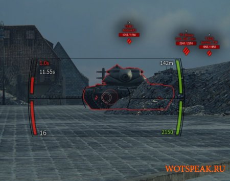 Снайперский и аркадный прицел как у Муразора (Jimbo) для World of Tanks 0.9.15.2 WOT (2 версии - ENG + RUS)